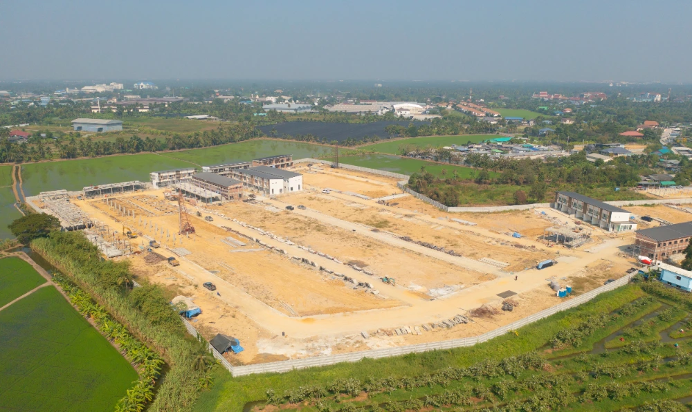Building pad grading on a Texas data center site